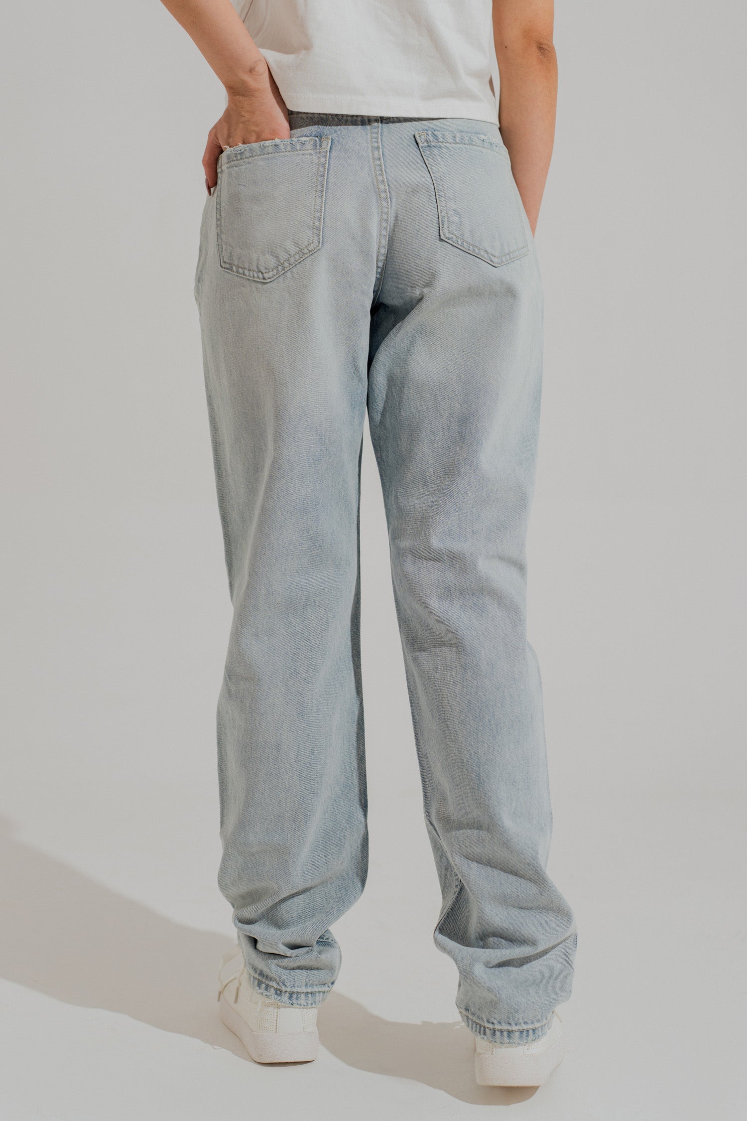 Light Wash Five Pocket Ripped Jeans - Hustle N Holla