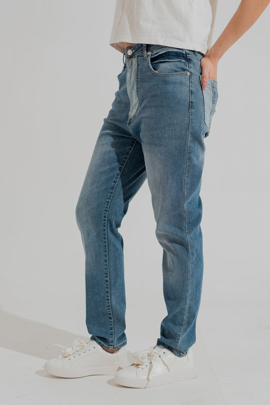 Mid Wash Denim Five Pocket Skinny Jeans - Hustle N Holla