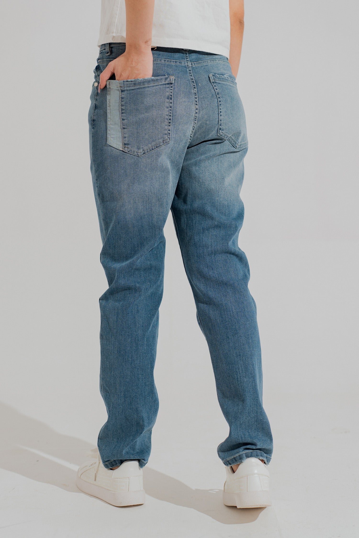 Mid Wash Denim Five Pocket Skinny Jeans - Hustle N Holla