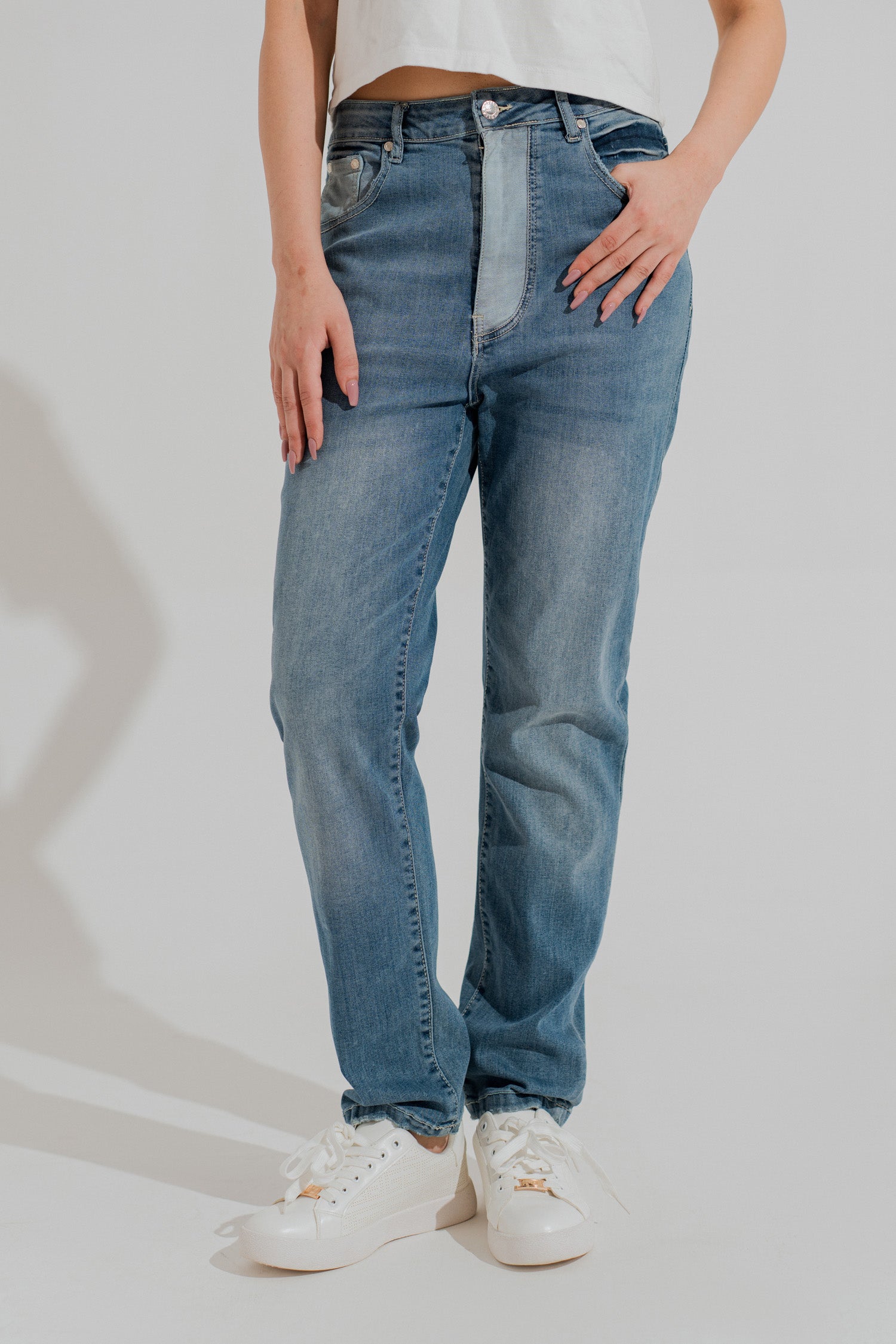 Mid Wash Denim Five Pocket Skinny Jeans - Hustle N Holla