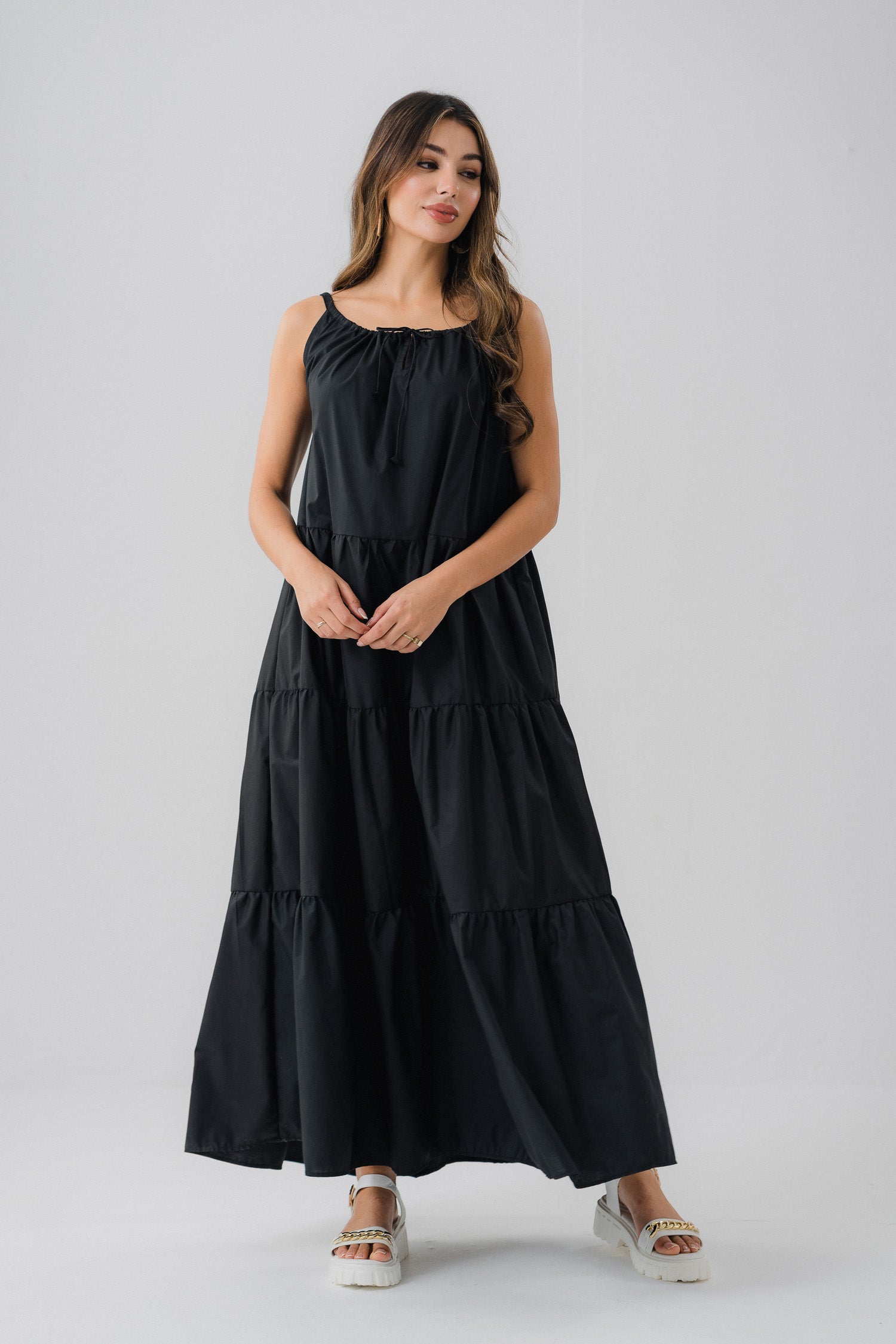 Black Tiered Long Dress