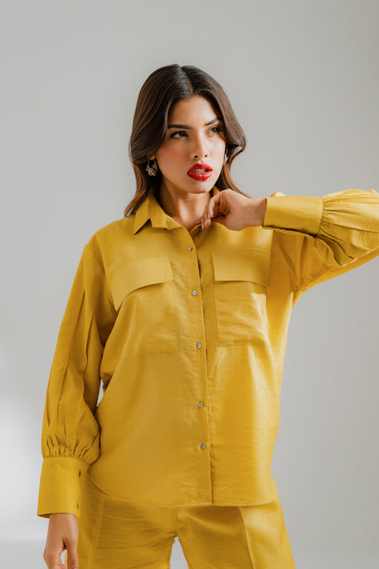 Mustard Shirt with Double Pockets