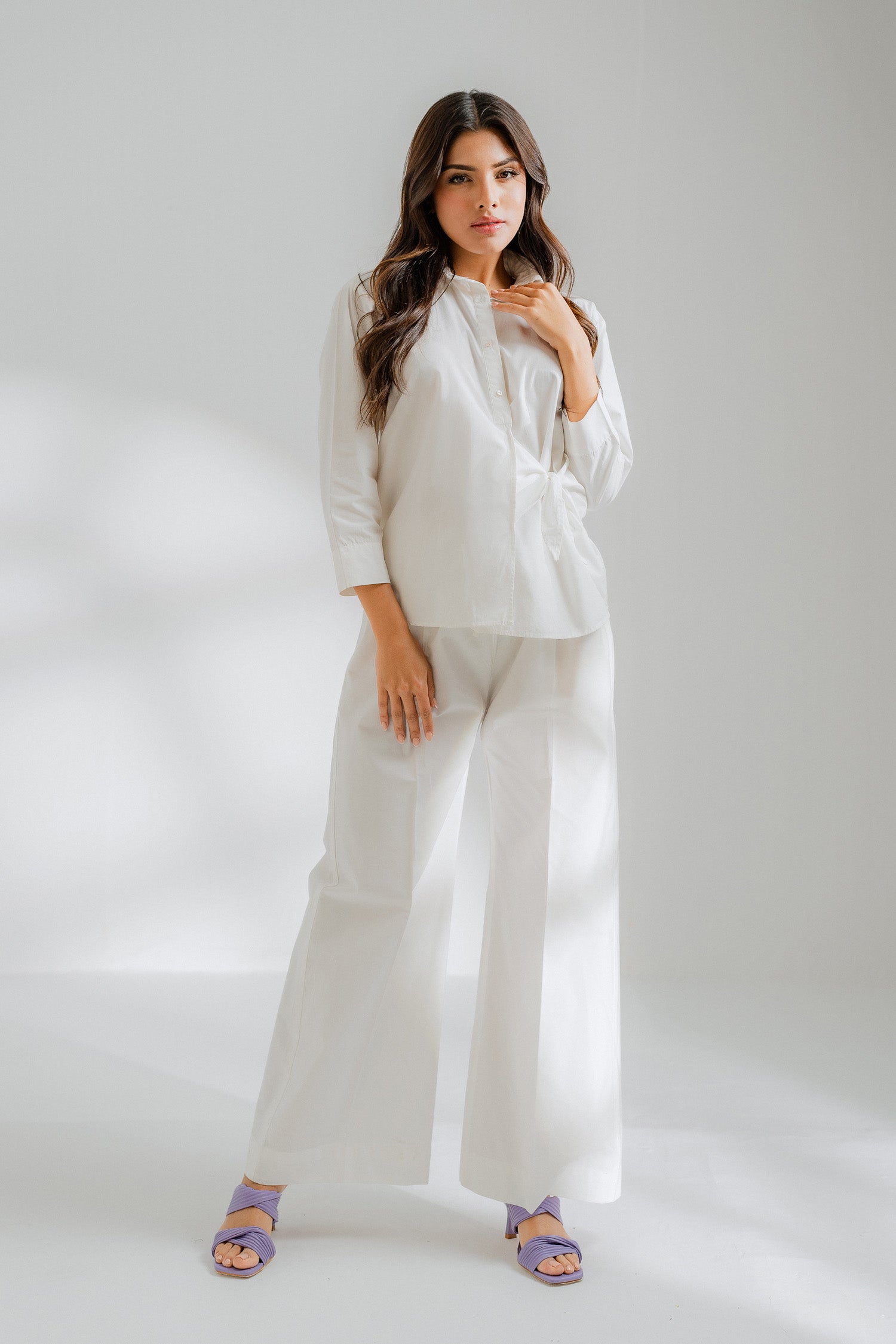 White Wide Leg Trousers - Hustle N Holla