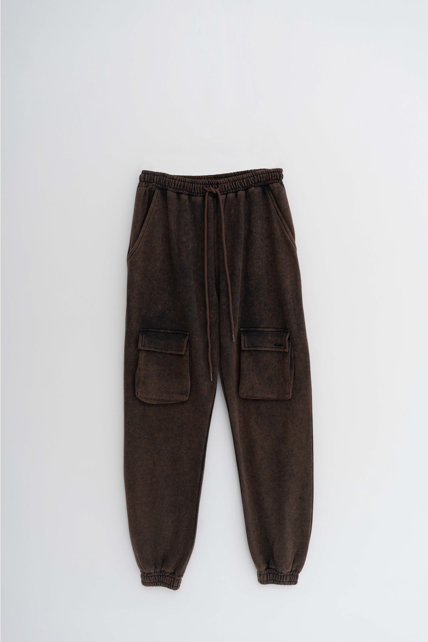 Black Acid Washed Jogger Fit Sweatpants