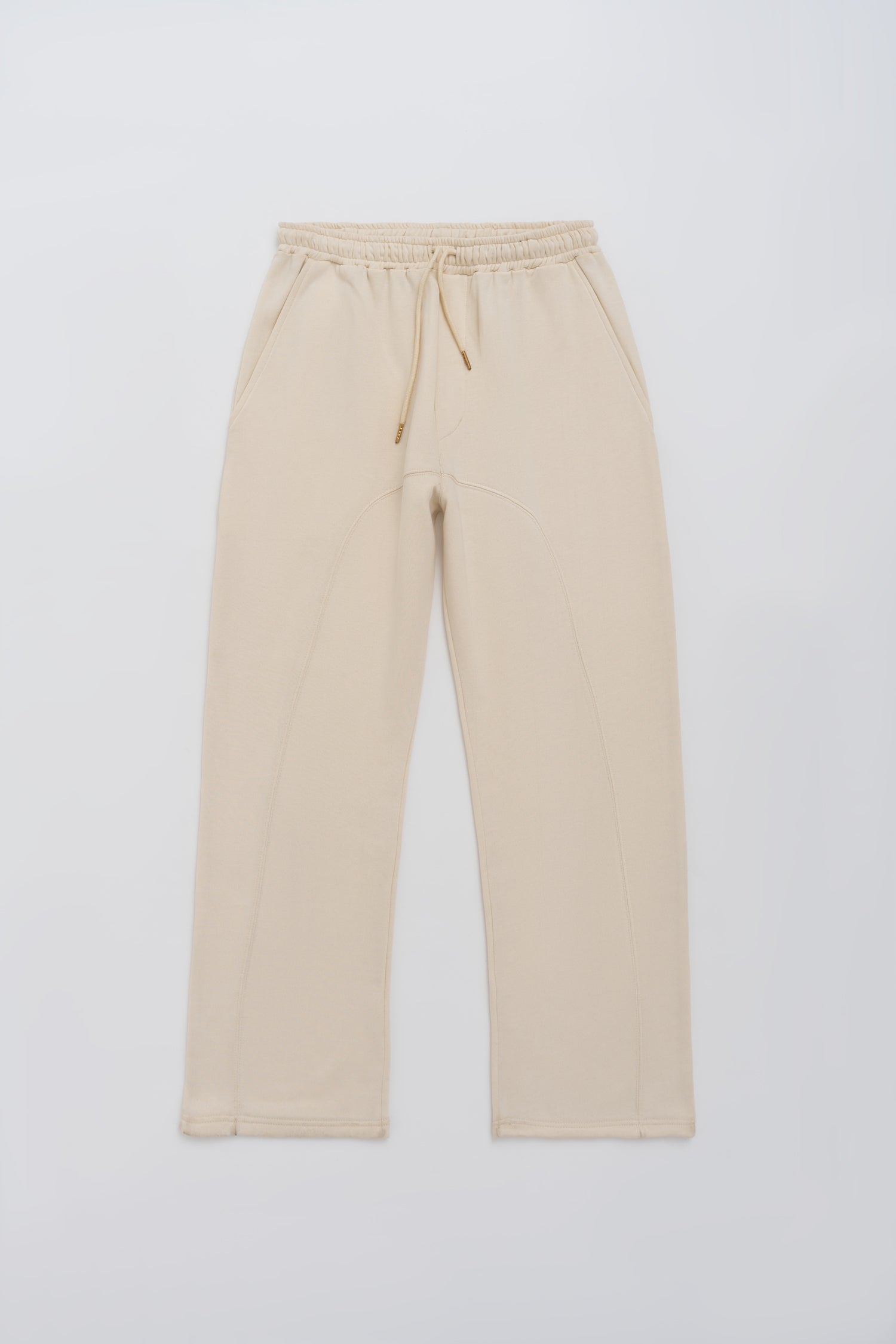 Beige Straight Fit Sweatpants