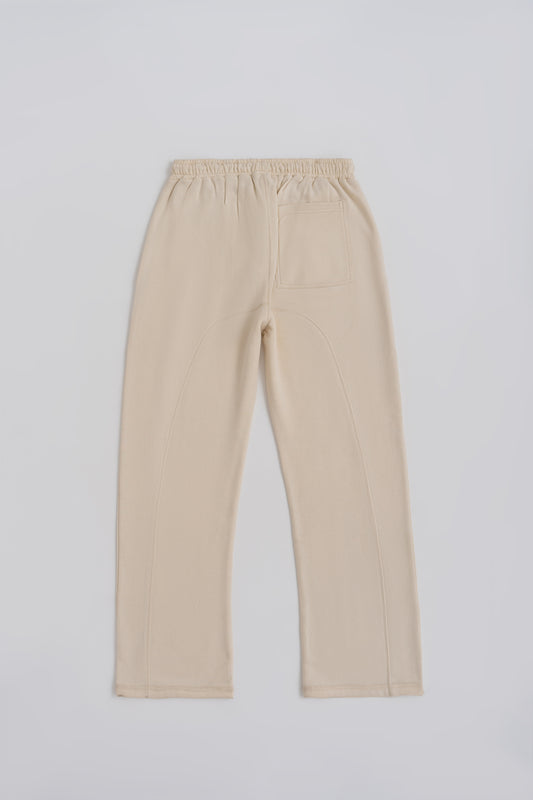 Beige Straight Fit Sweatpants - Hustle N Holla