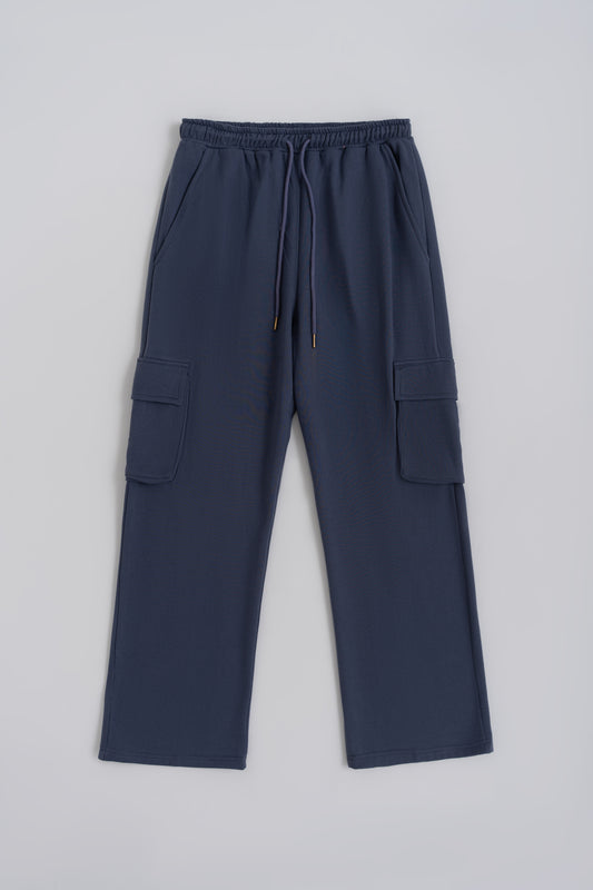 Dusky Blue Straight Fit Sweatpants - Hustle N Holla