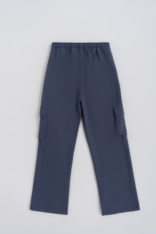 Dusky Blue Straight Fit Sweatpants - Hustle N Holla