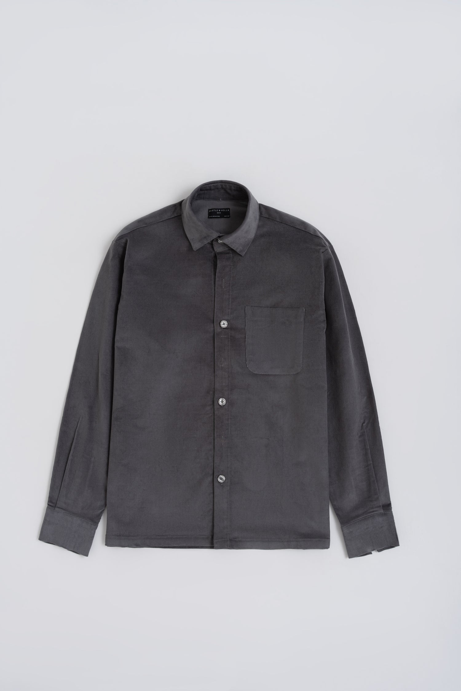 Grey Oversized Corduroy Button Down Shirt - Hustle N Holla