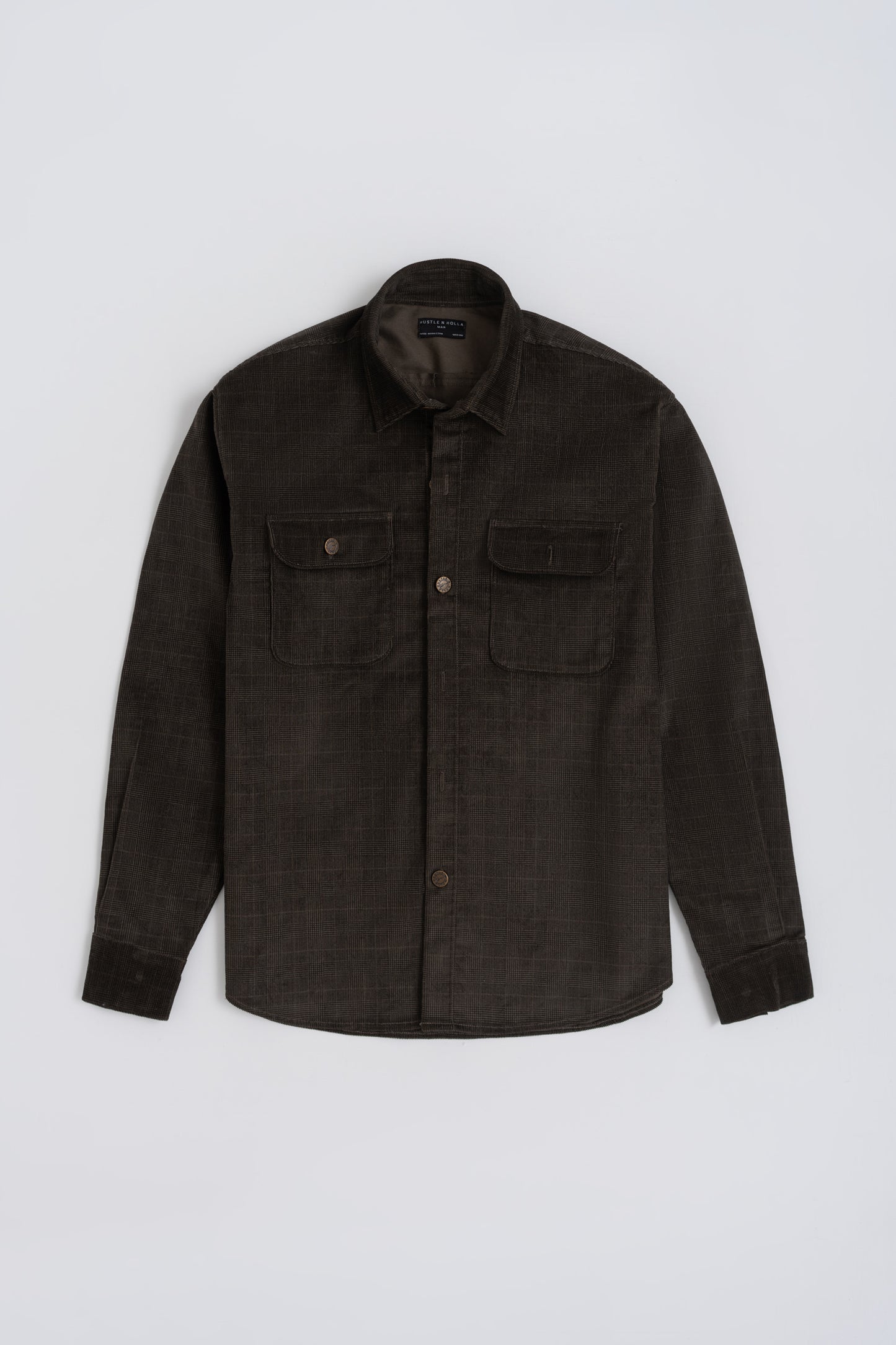 Brown Oversized Corduroy Button Down Shirt - Hustle N Holla