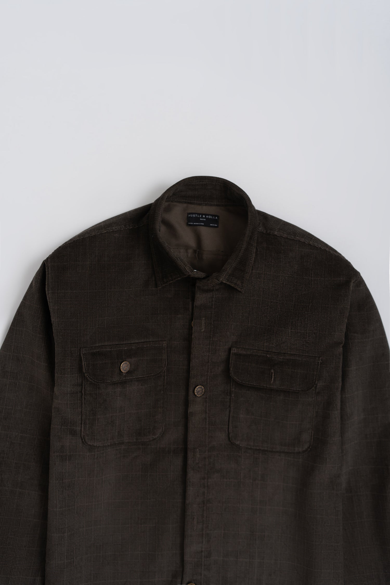 Brown Oversized Corduroy Button Down Shirt - Hustle N Holla