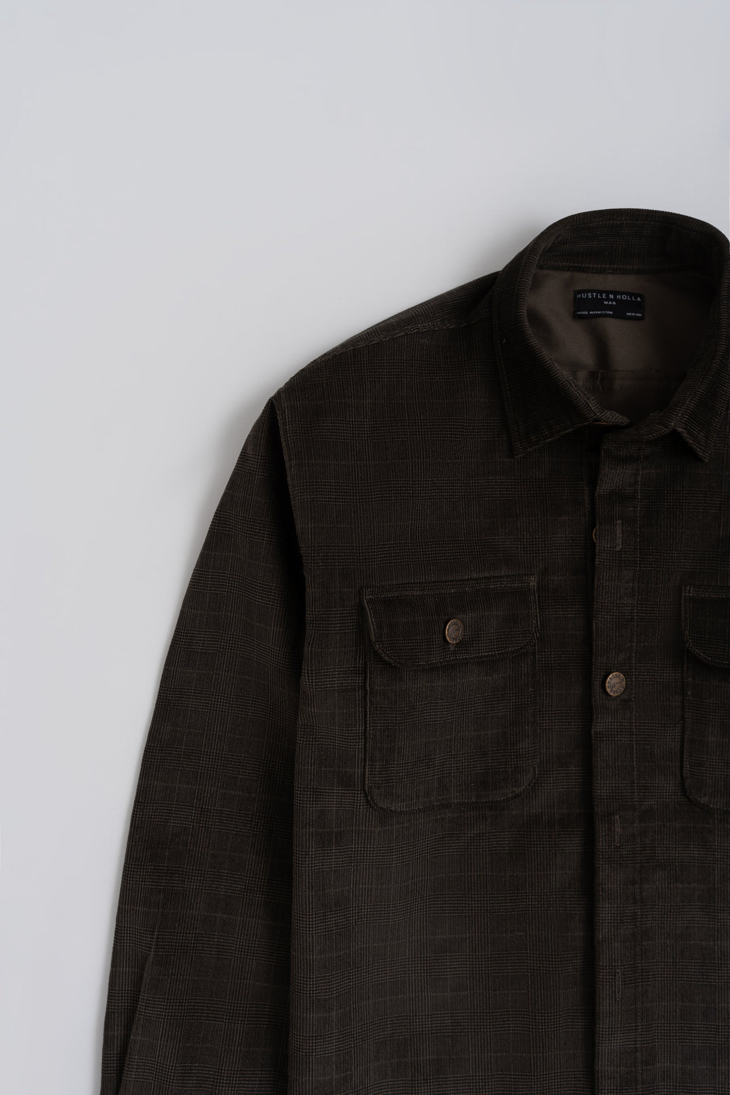 Brown Oversized Corduroy Button Down Shirt - Hustle N Holla