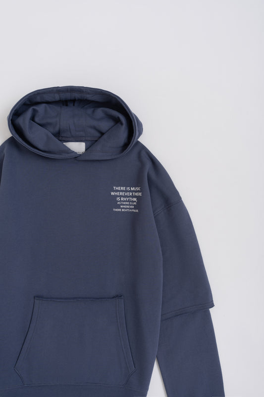 Dusky Blue Oversized Pullover Hoodie - Hustle N Holla