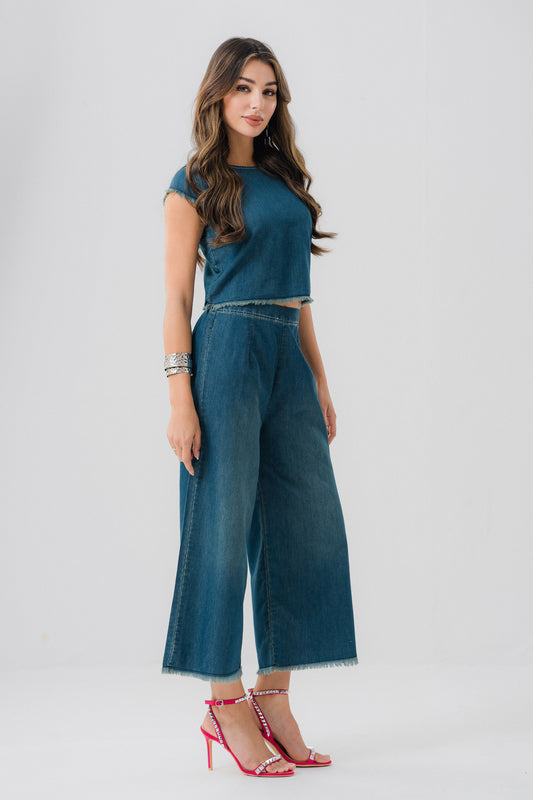 Dark Vintage Chambray Trousers