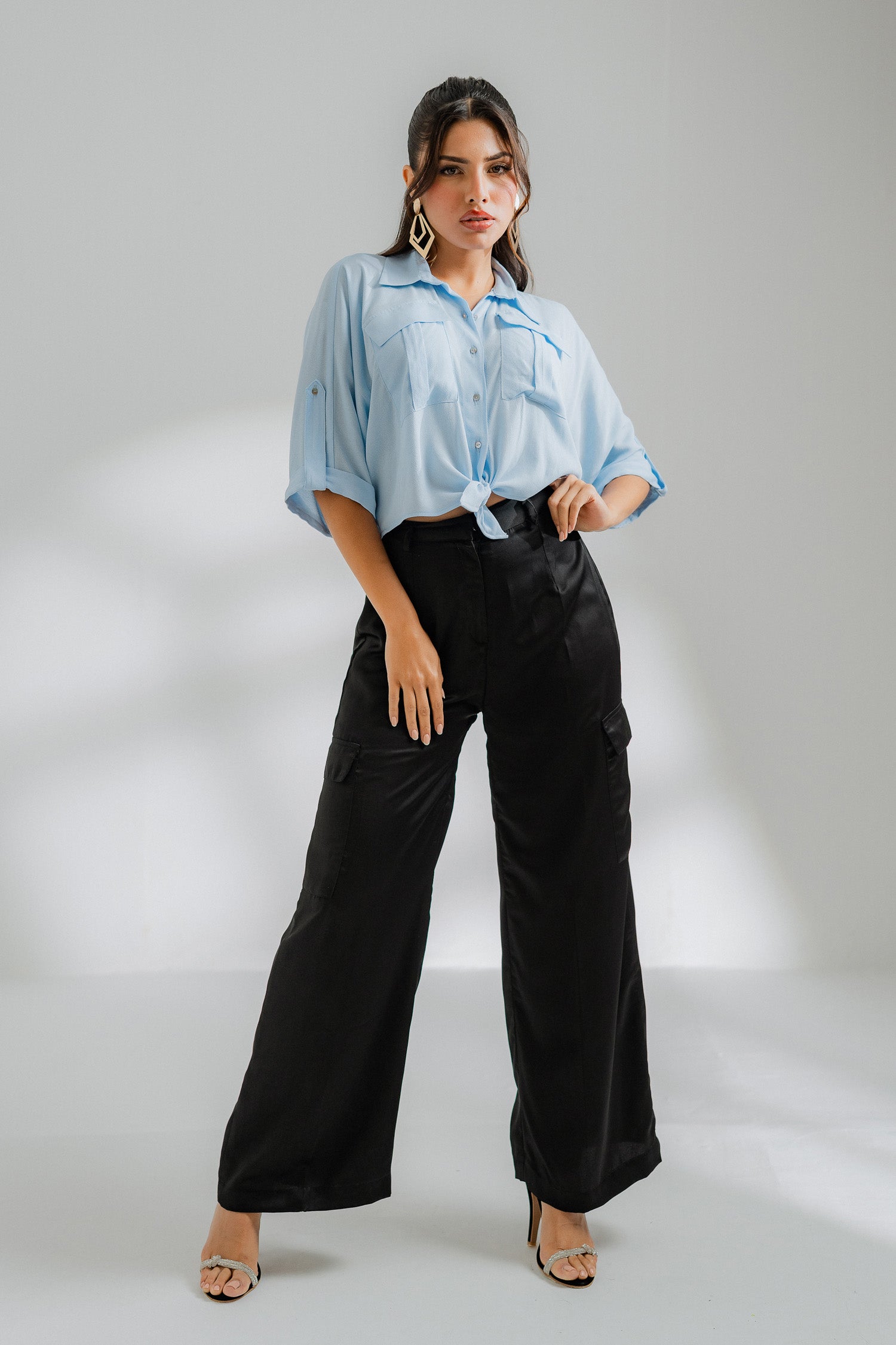 Wide Leg Silk Pants