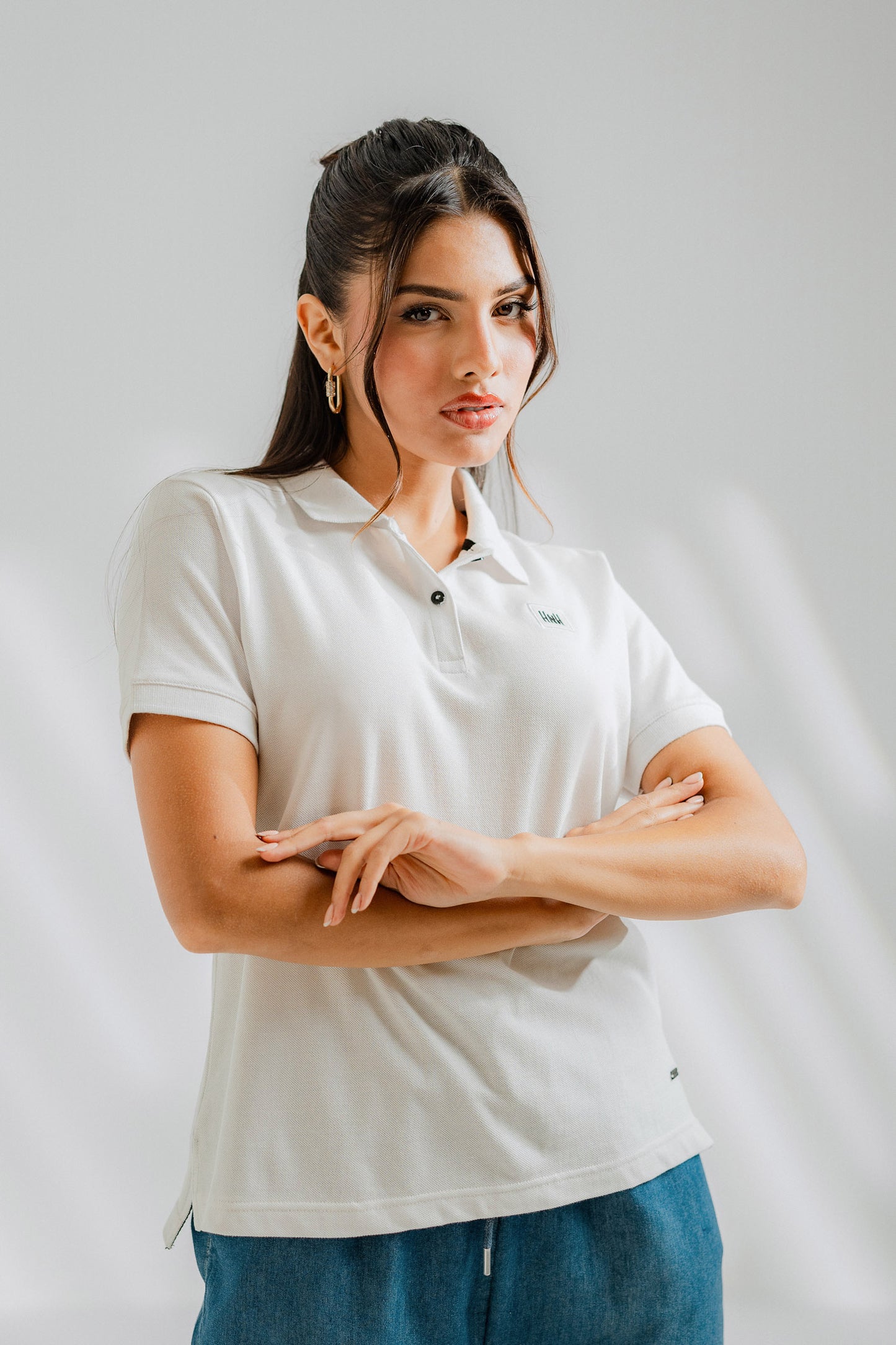 White Short Sleeve Polo - Hustle N Holla