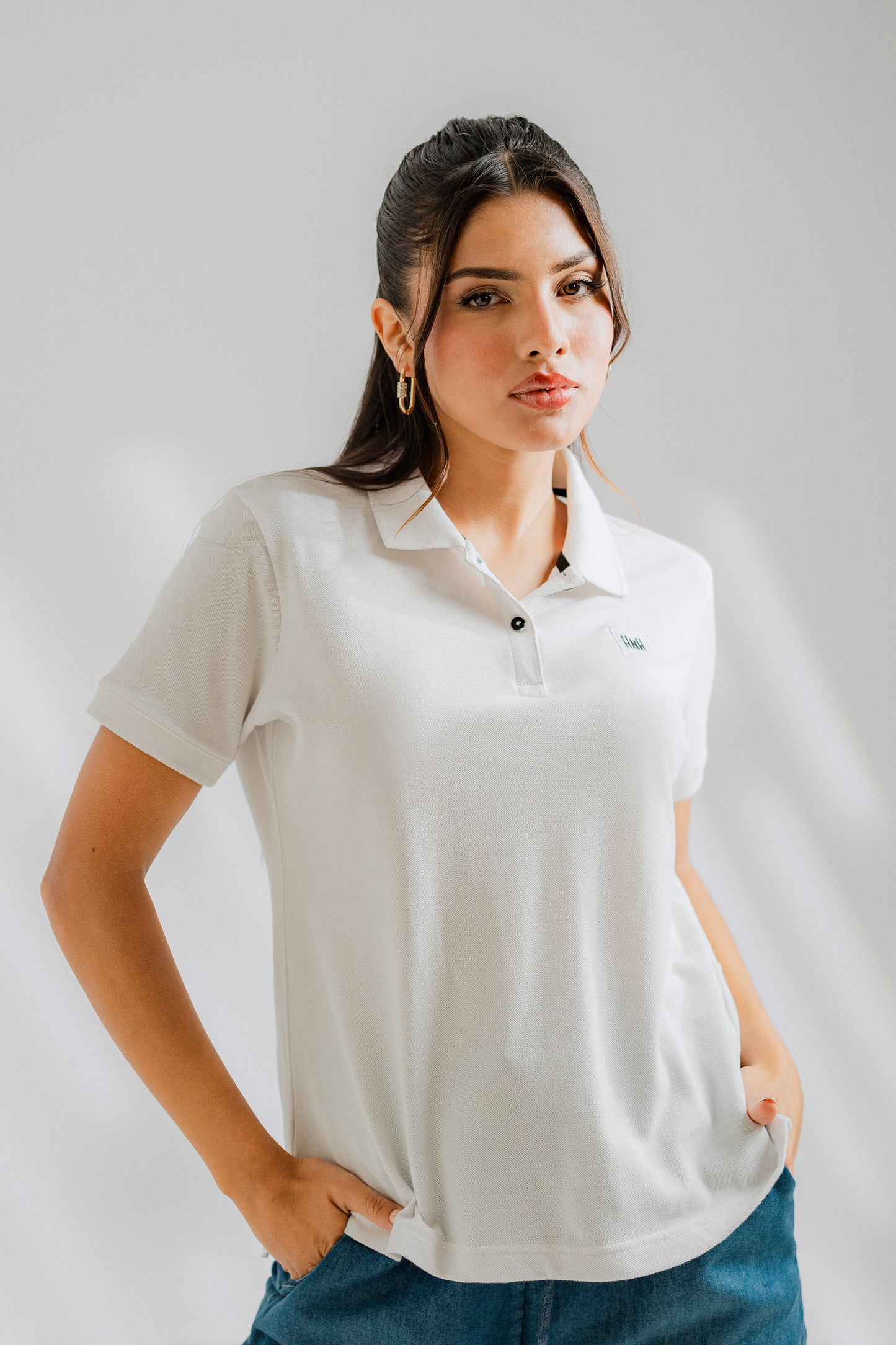 White Short Sleeve Polo - Hustle N Holla