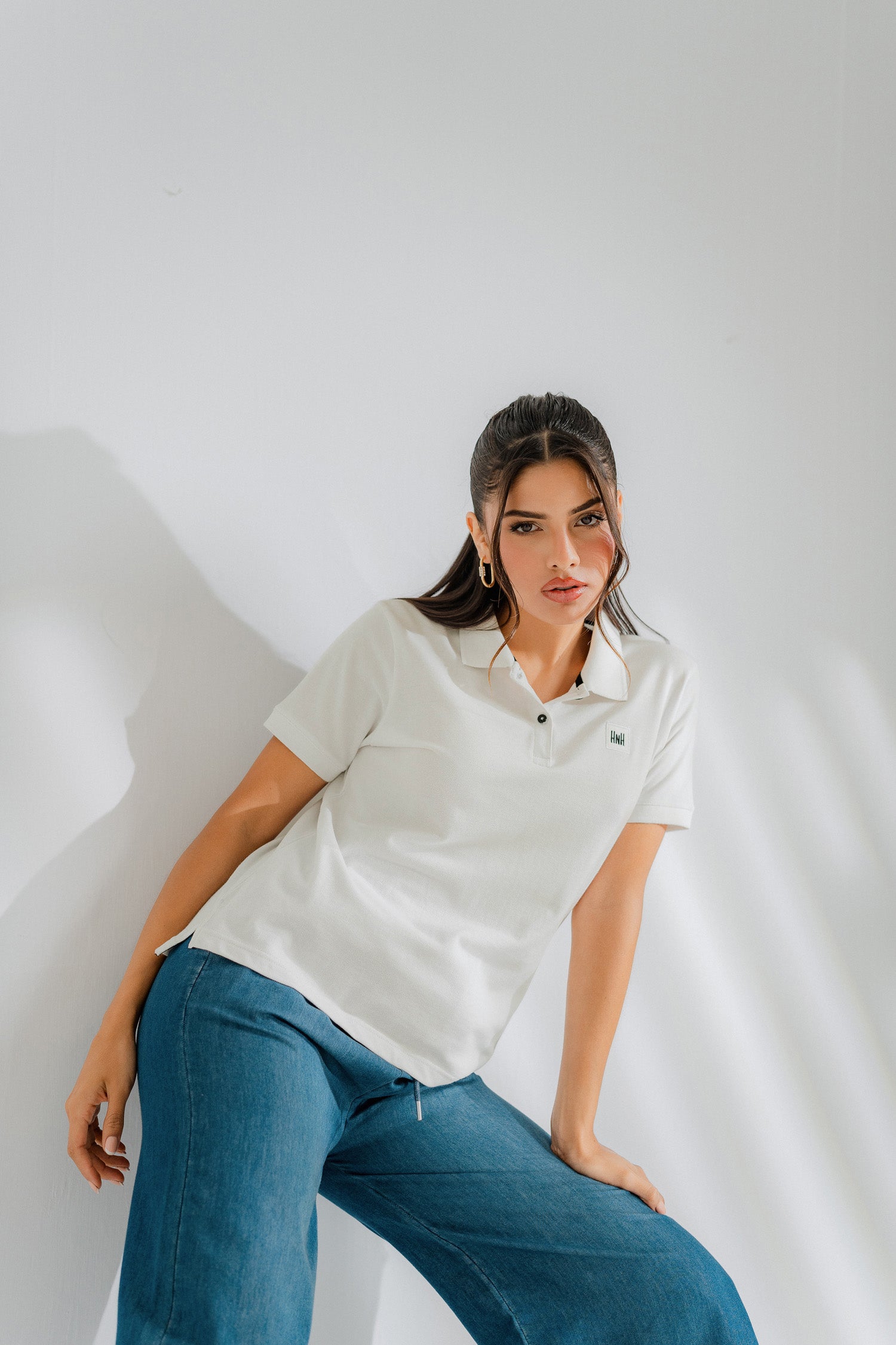 White Short Sleeve Polo