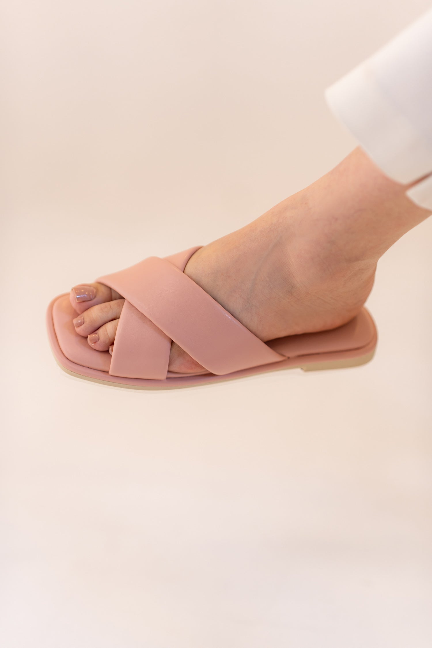 Soft Pink Cross Strap Flats - Hustle N Holla