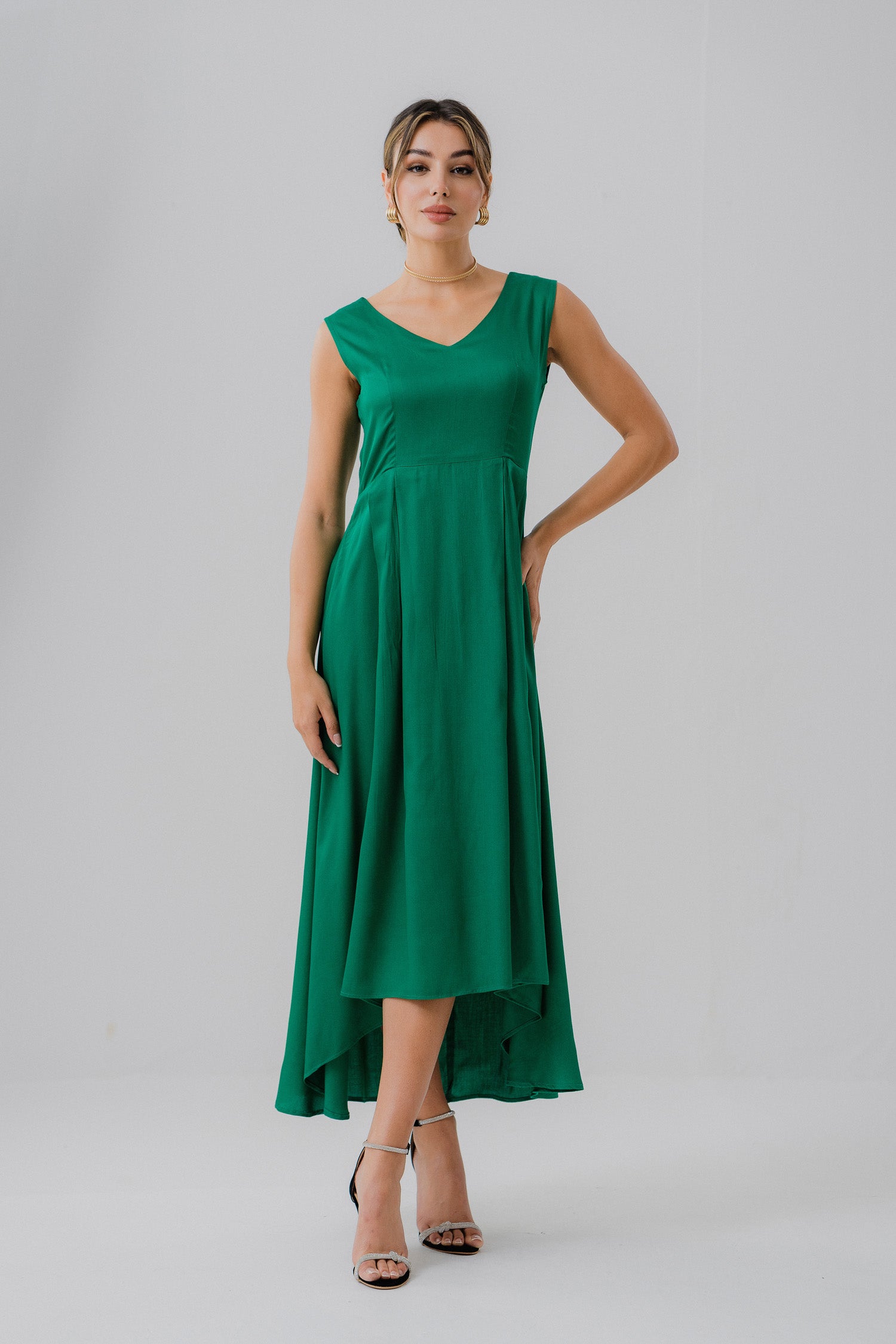 Green Flowy Summer Dress - Hustle N Holla