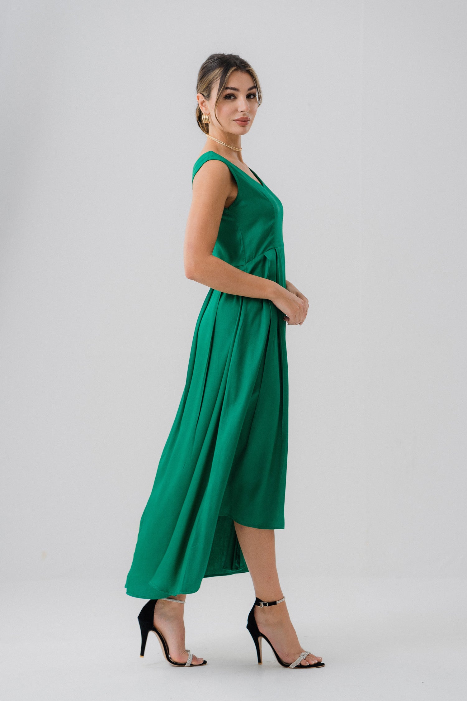 Green Flowy Summer Dress - Hustle N Holla