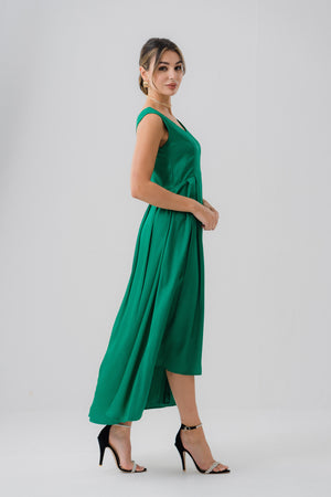 Green Flowy Summer Dress - Hustle N Holla