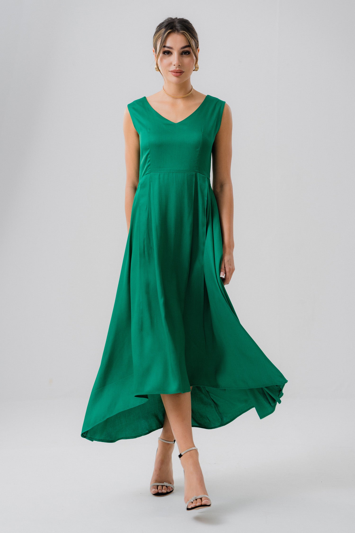 Green Flowy Summer Dress - Hustle N Holla