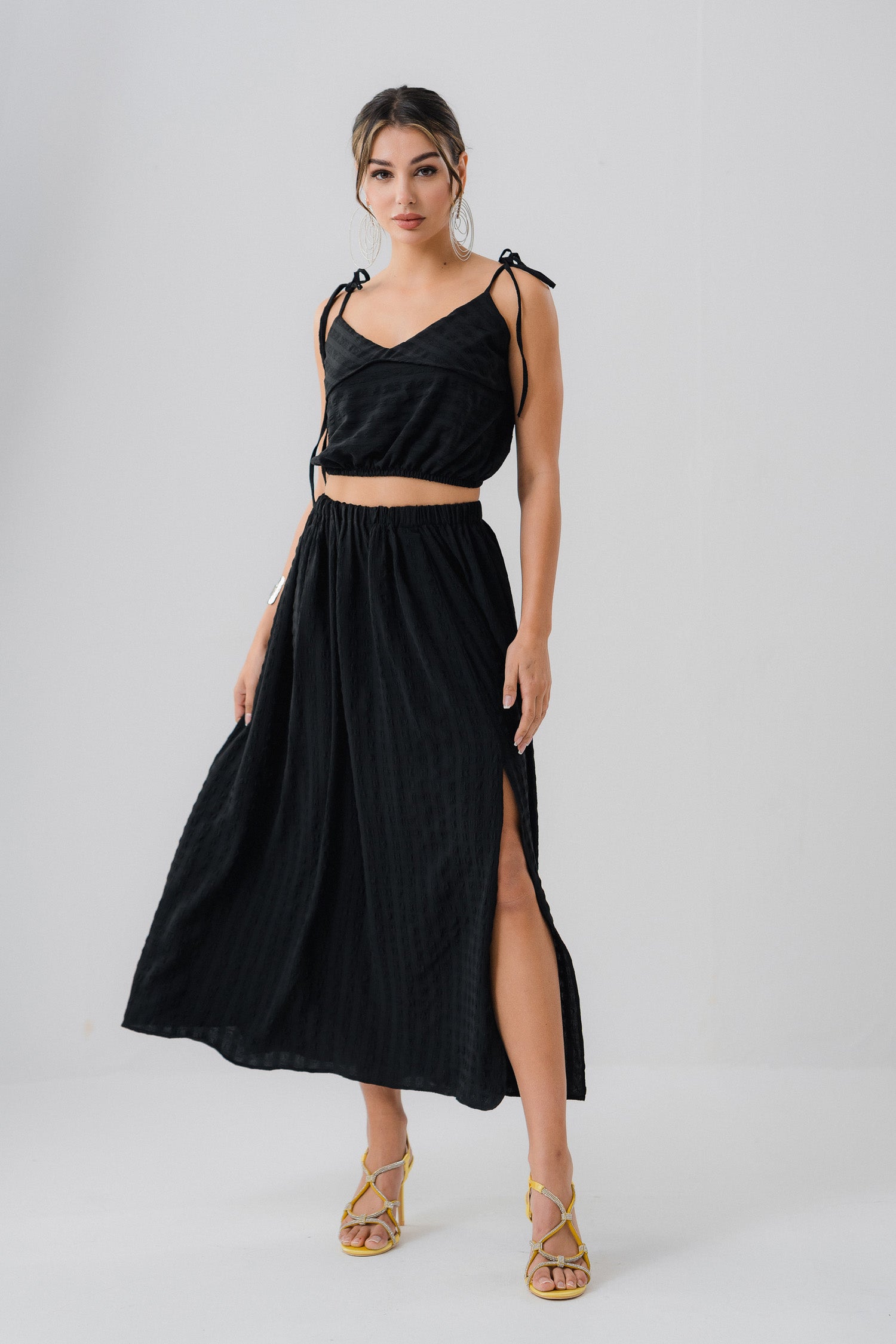 Black Side Slit Skirt - Hustle N Holla