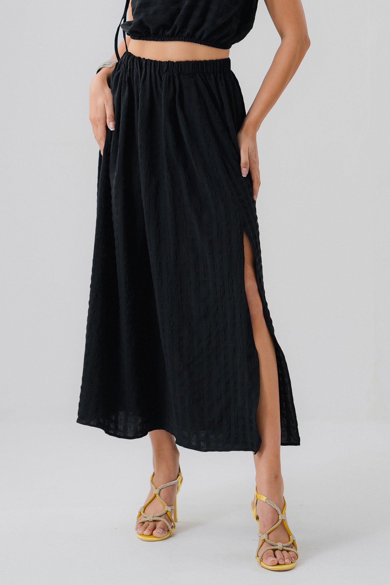 Black Side Slit Skirt - Hustle N Holla