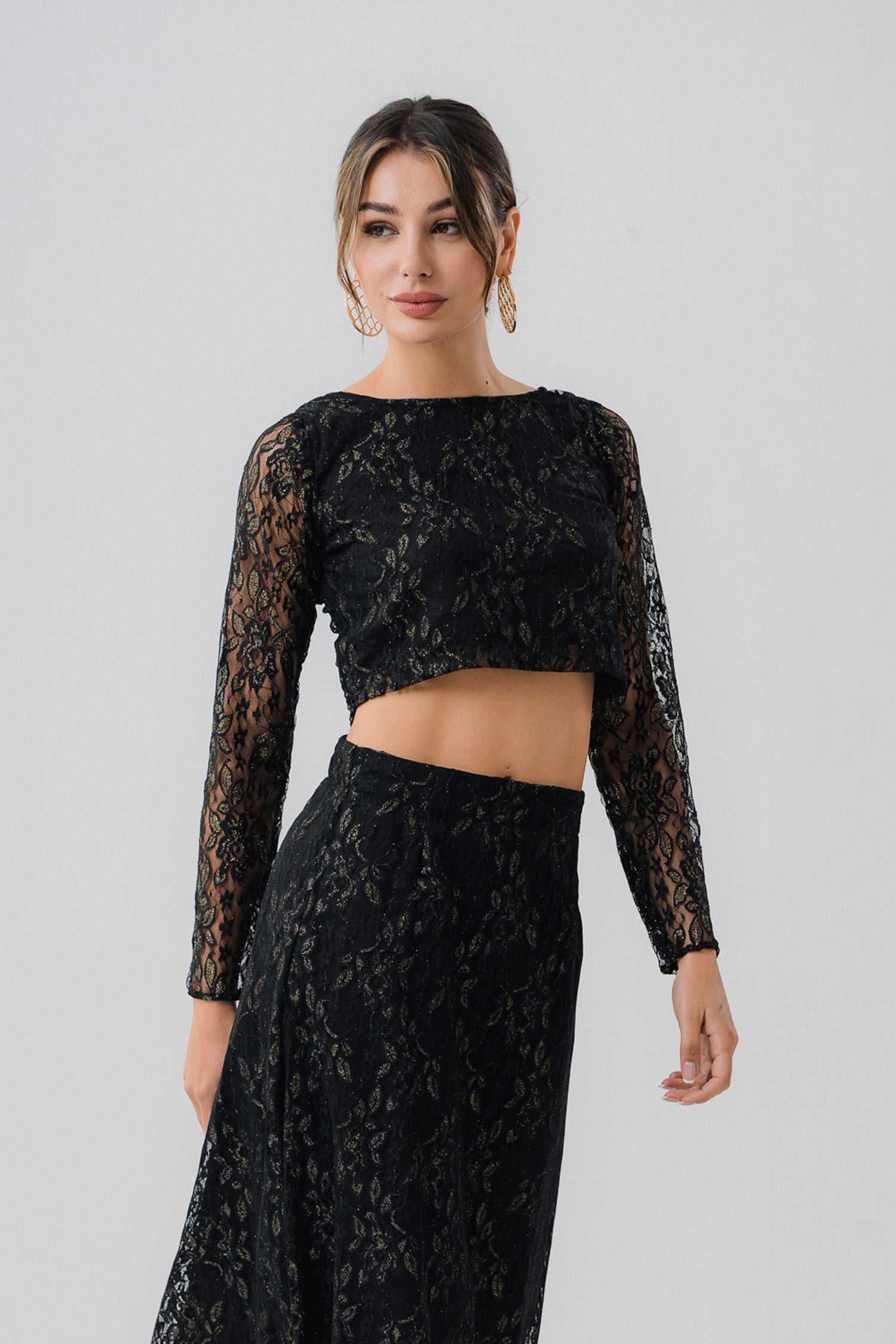 Black Net Crop Top - Hustle N Holla