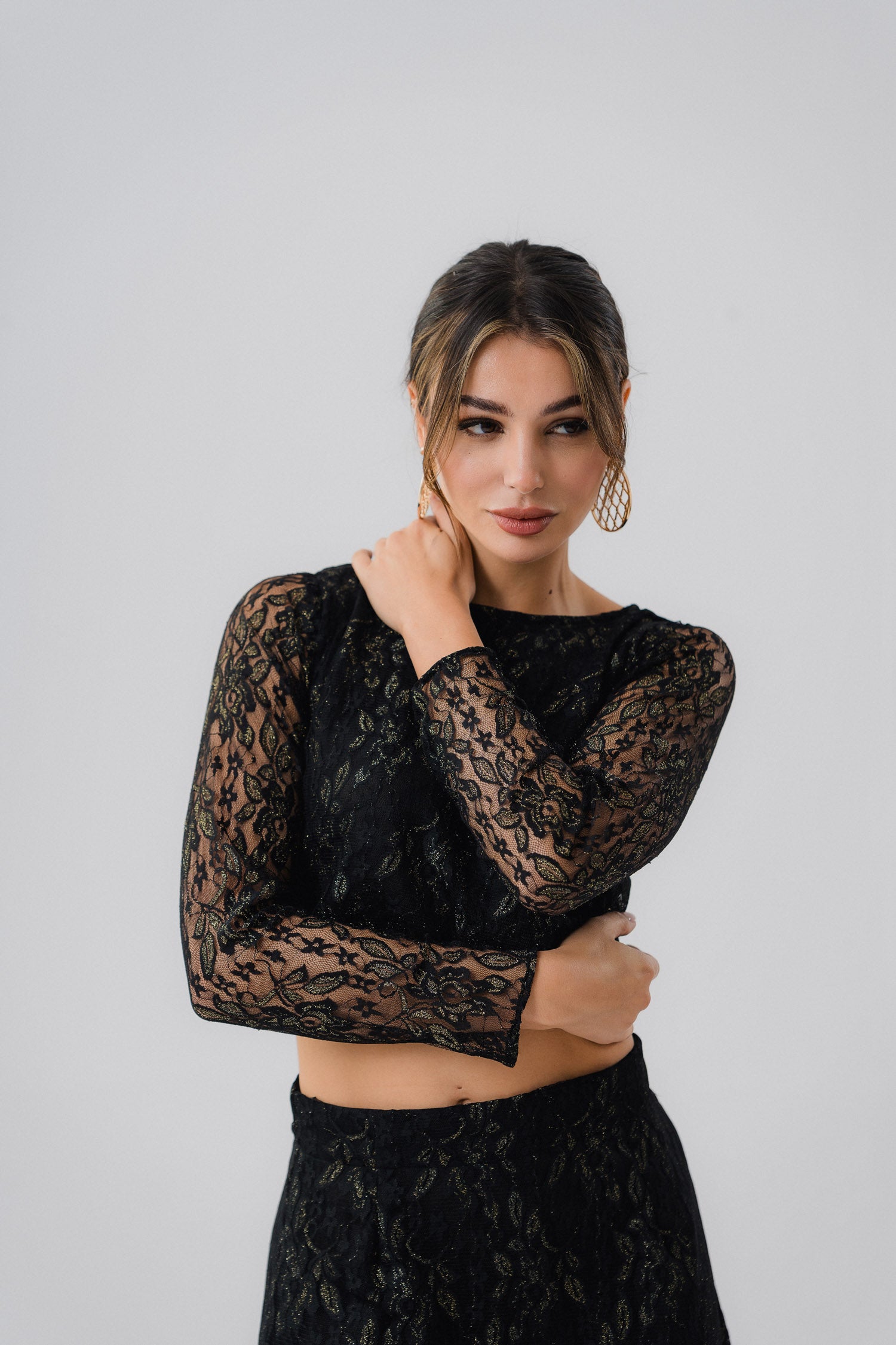 Black Net Crop Top - Hustle N Holla
