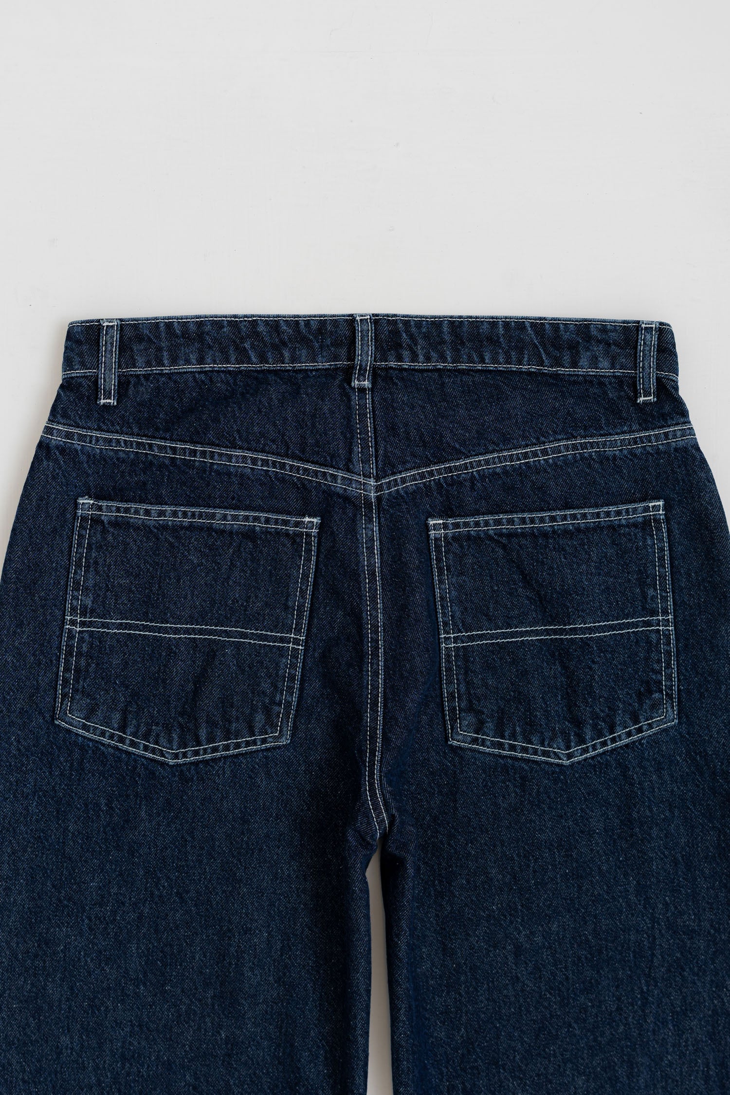 Indigo Wash Cut & Sew Baggy Fit Jeans - Hustle N Holla