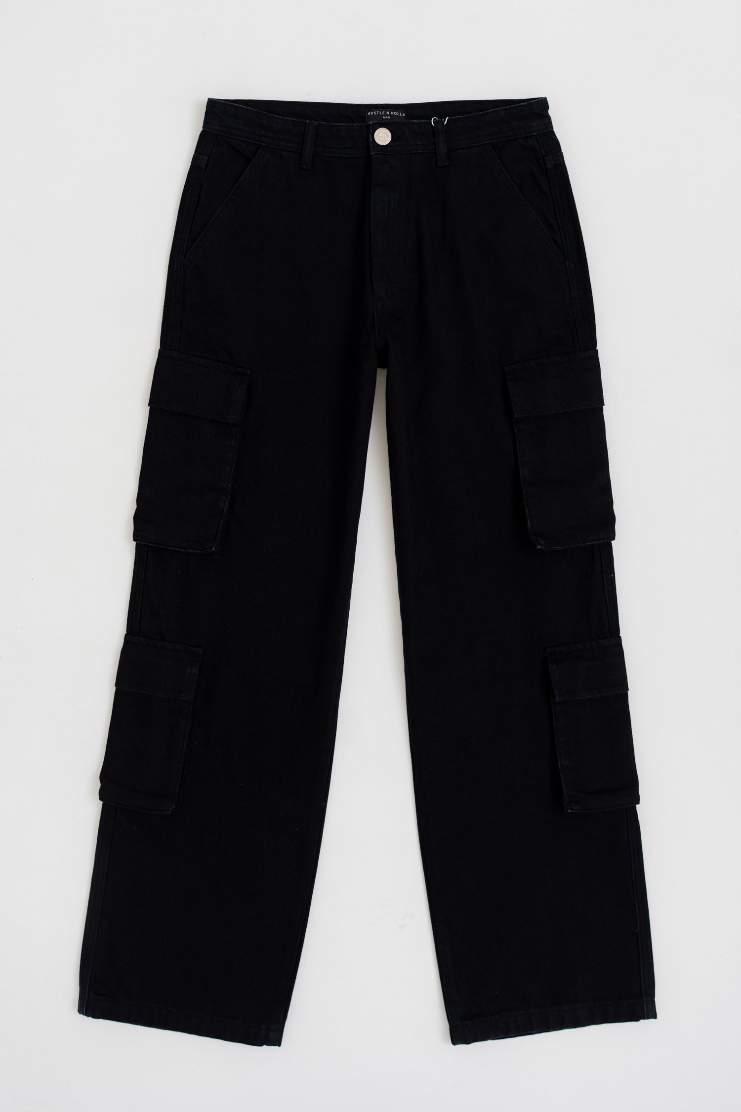 BLACK LOOSE FIT CARGO JEANS