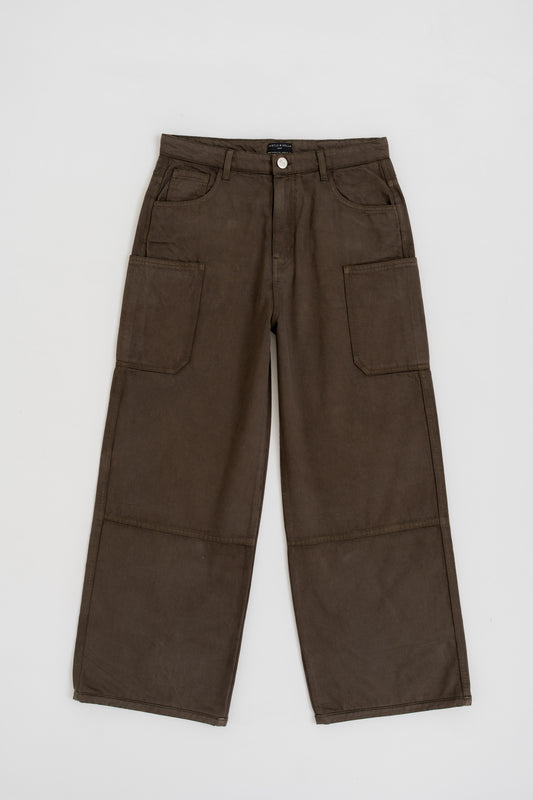 Olive Straight fit Twill Pants - Hustle N Holla