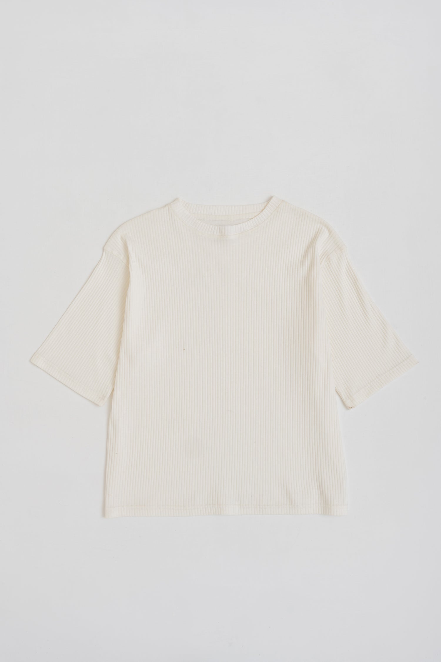 WHITE RIB RELAXED FIT T-SHIRT