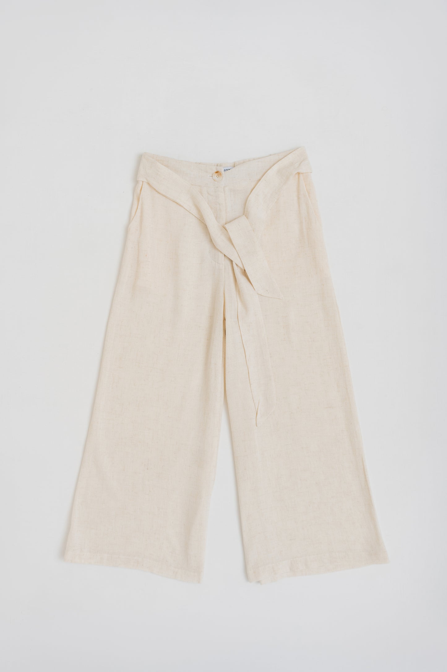 KHAKI LINEN CROPPED TROUSERS - Hustle N Holla