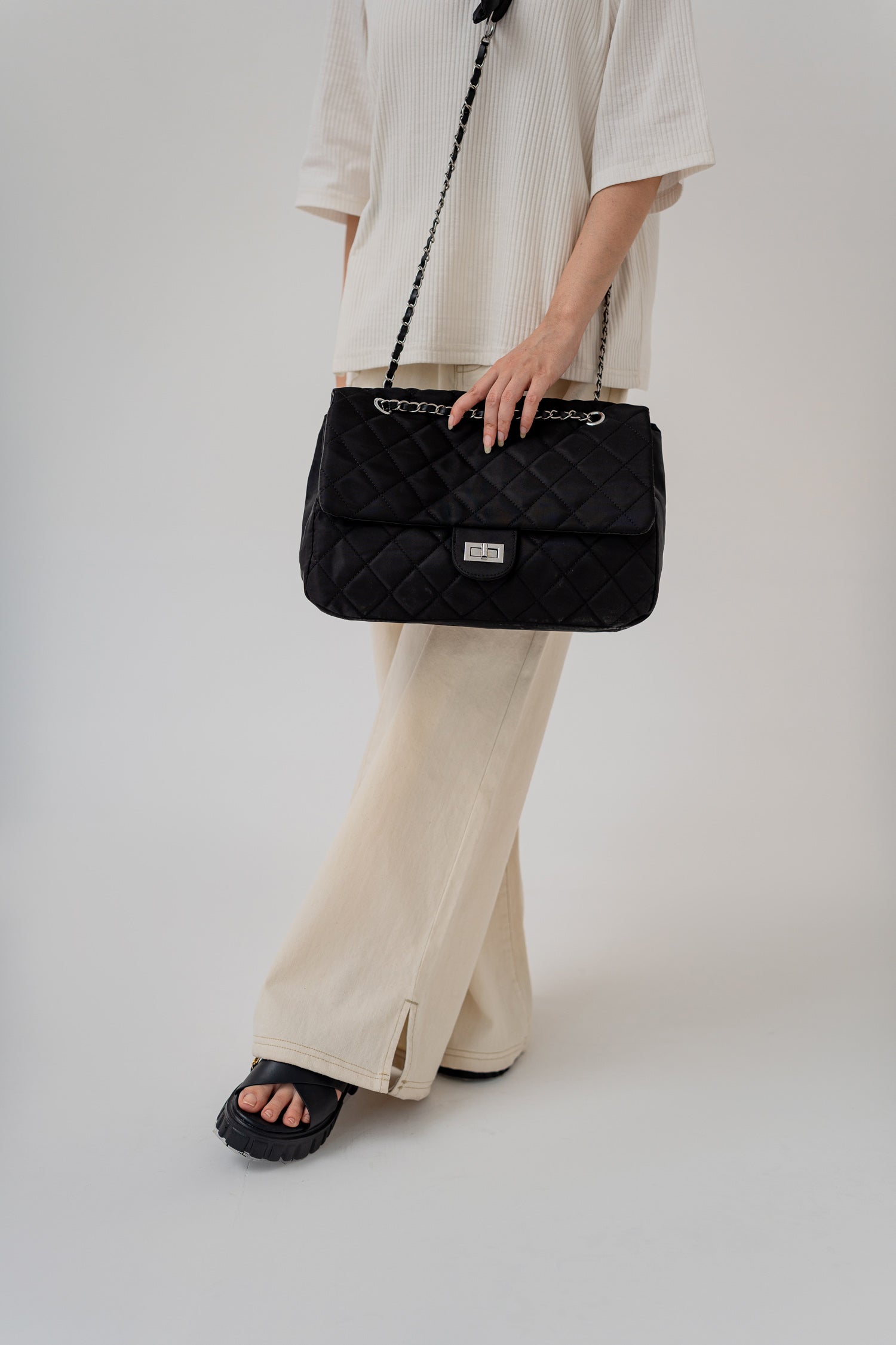 Black Puffer Shoulder Bag - Hustle N Holla