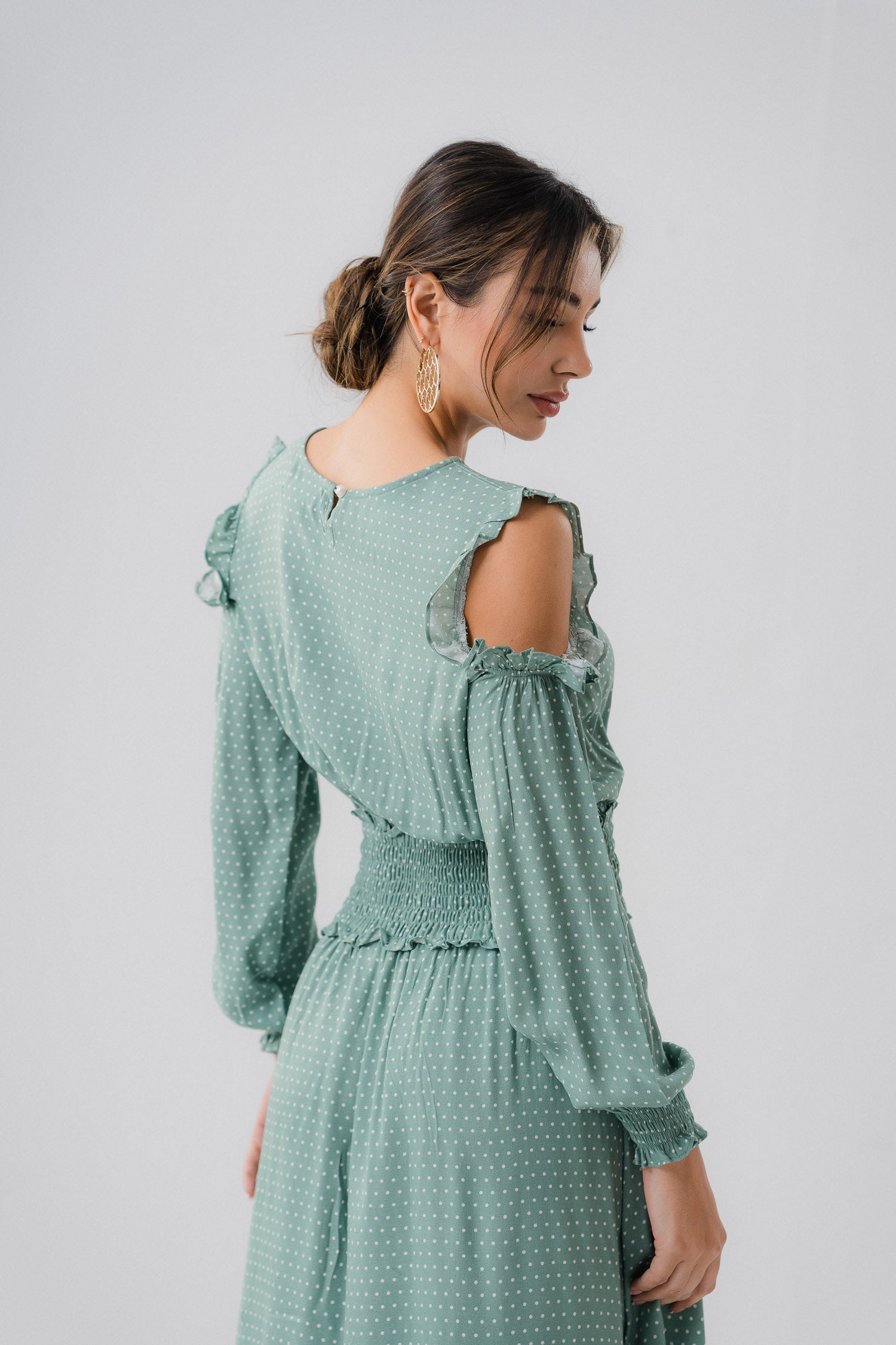 Green OFF Shoulder Dress - Hustle N Holla