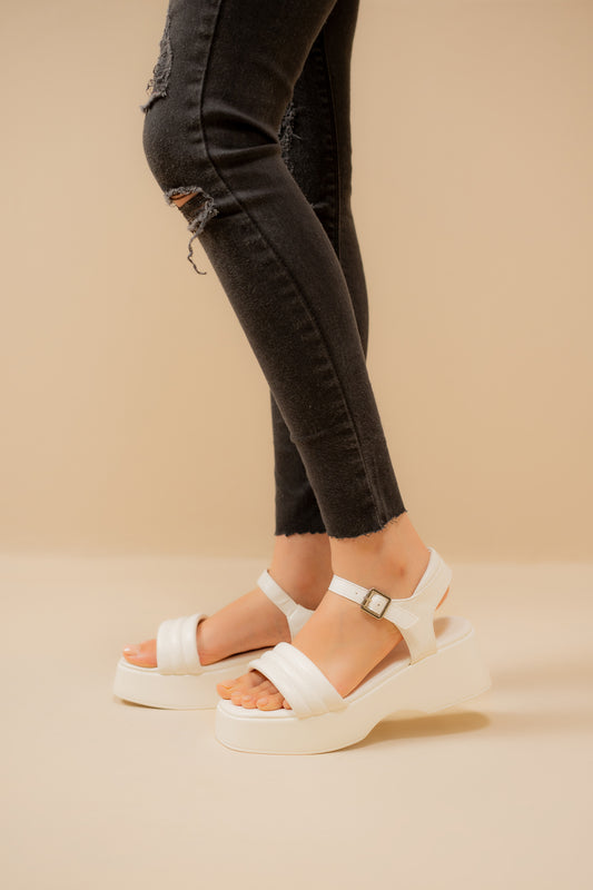 White Strappy Chunky Sandals