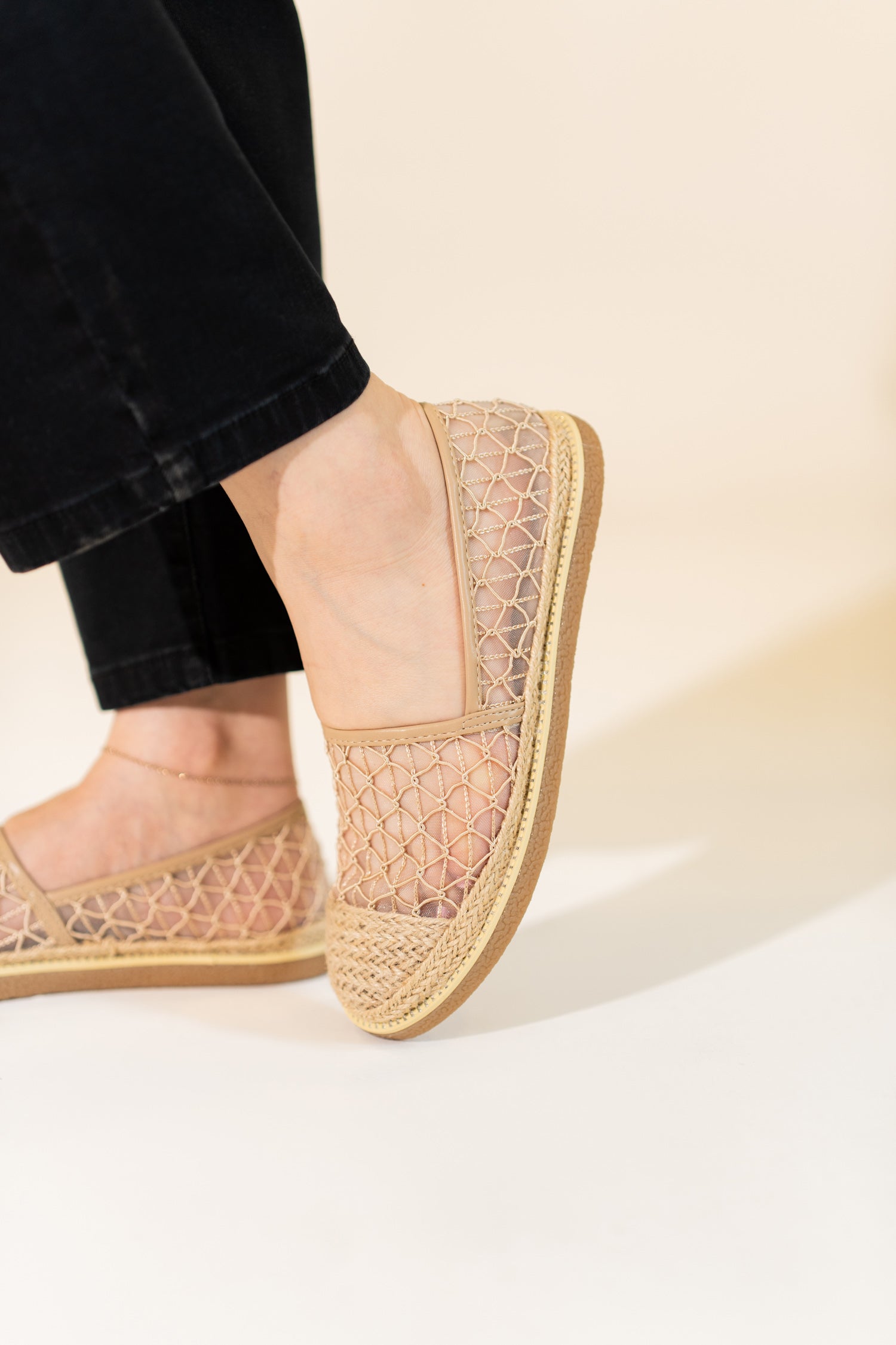 OFF WHITE Mesh ESPADRILLES LOAFERS - Hustle N Holla