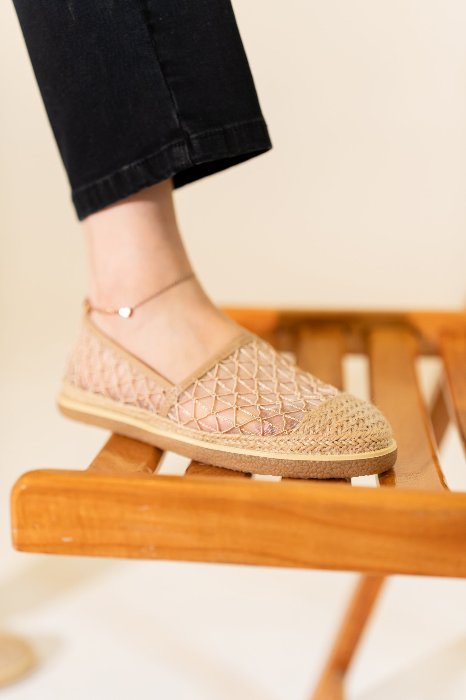 Beige Mesh ESPADRILLES LOAFERS - Hustle N Holla