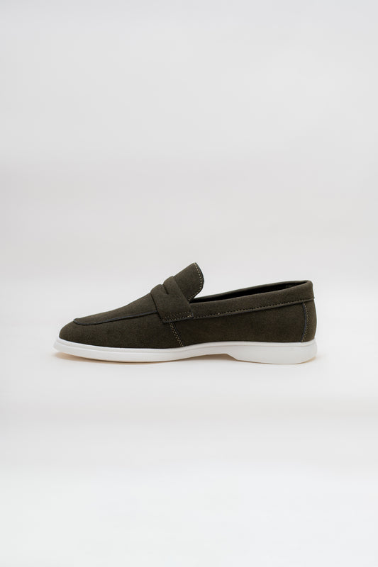 GREEN SUEDE PENNY LOAFERS - Hustle N Holla