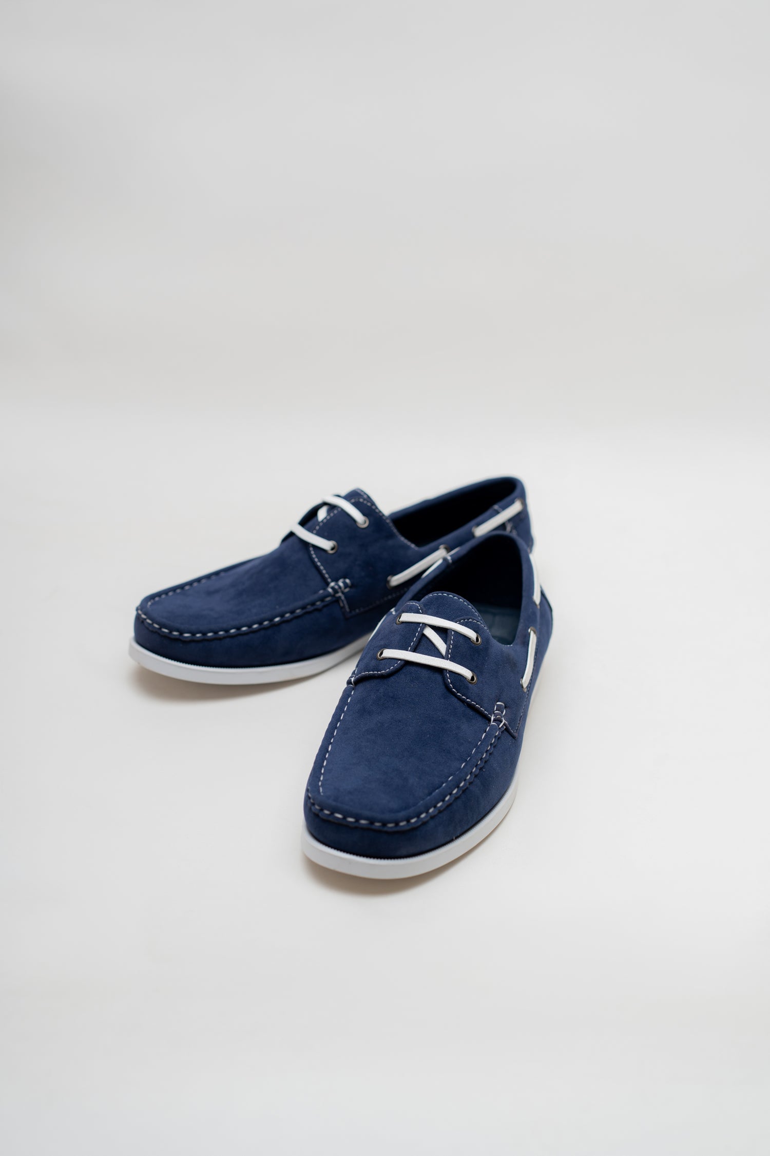 NAVY SUEDE LACED LOAFERS