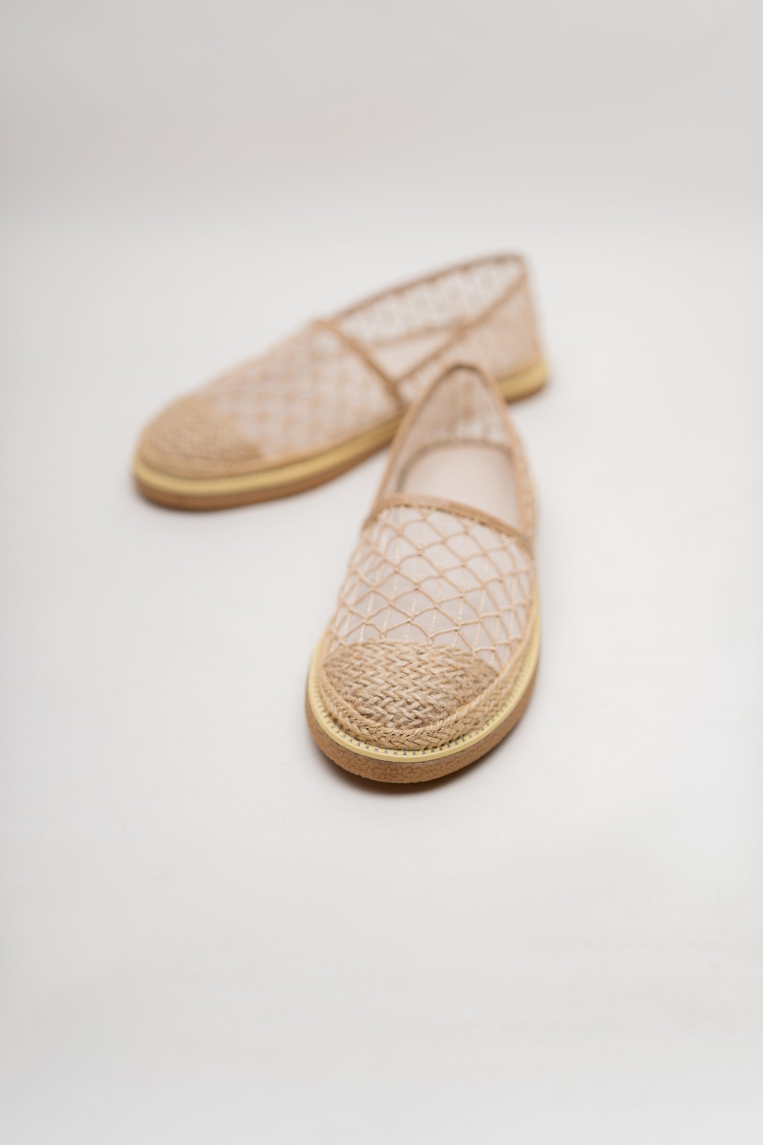 Beige Mesh ESPADRILLES LOAFERS - Hustle N Holla