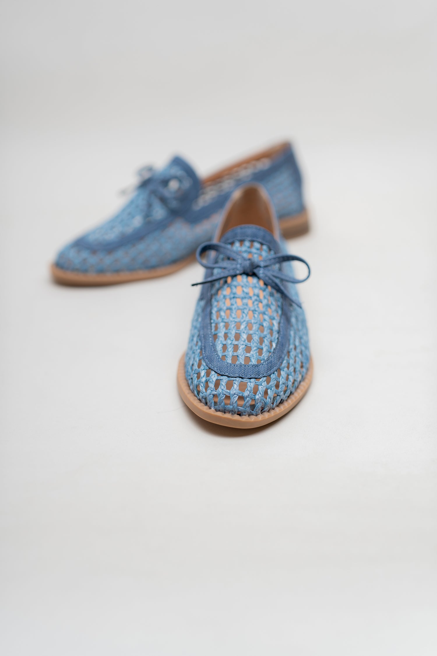 Blue Loafers with Bow Detail - Hustle N Holla