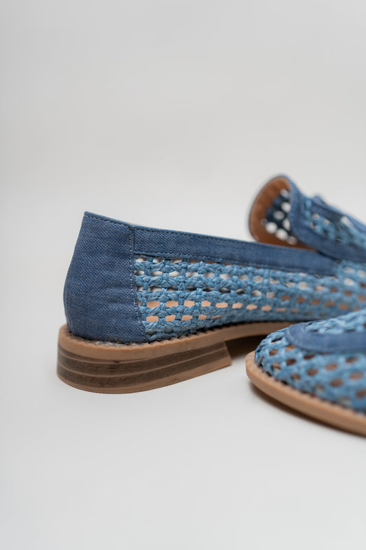 Blue Loafers with Bow Detail - Hustle N Holla