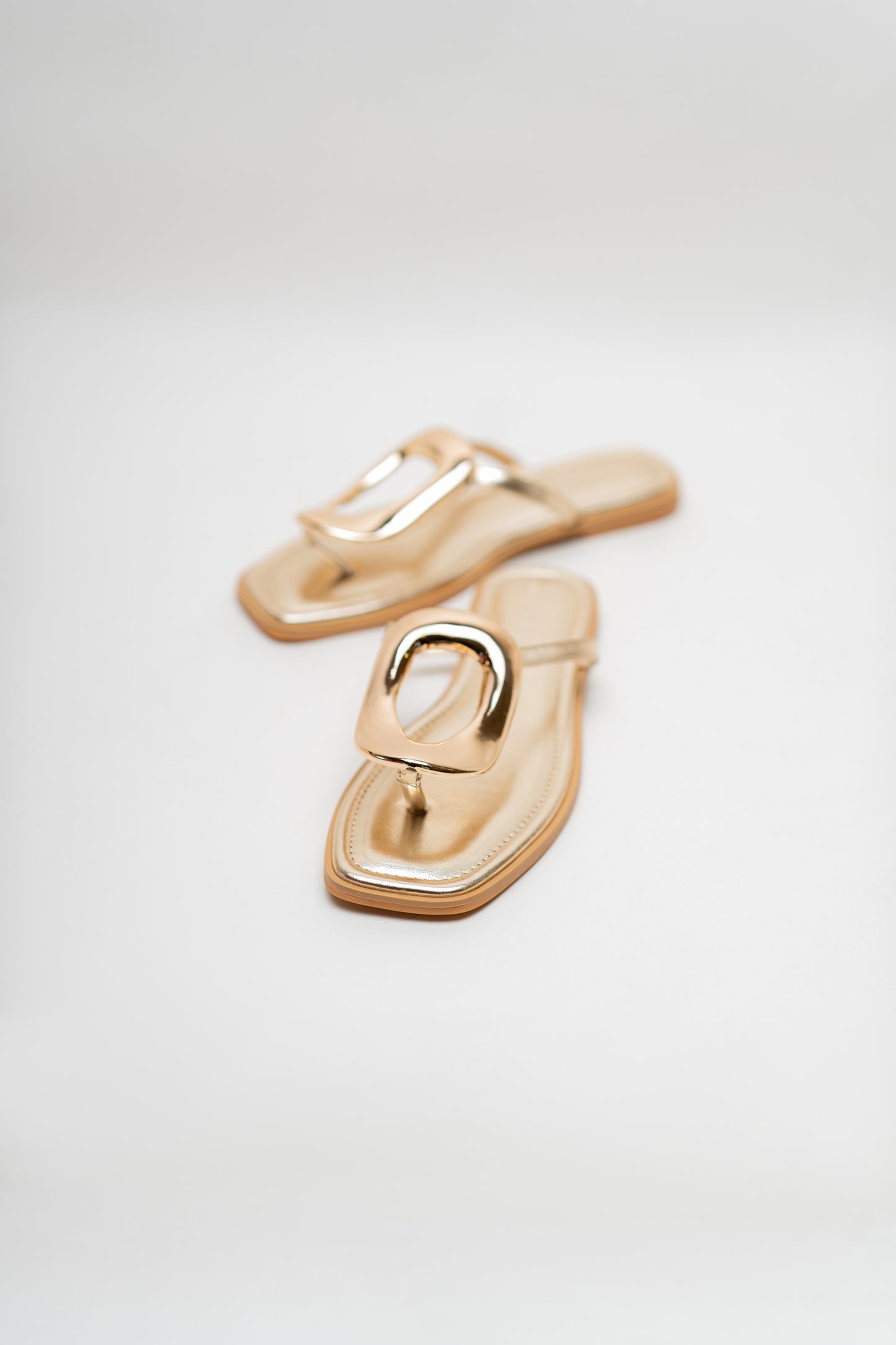 Gold Chunky Buckle Slides - Hustle N Holla