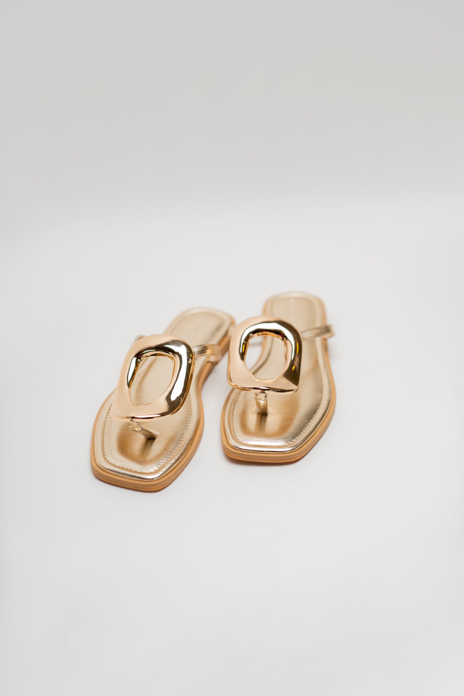 Gold Chunky Buckle Slides - Hustle N Holla