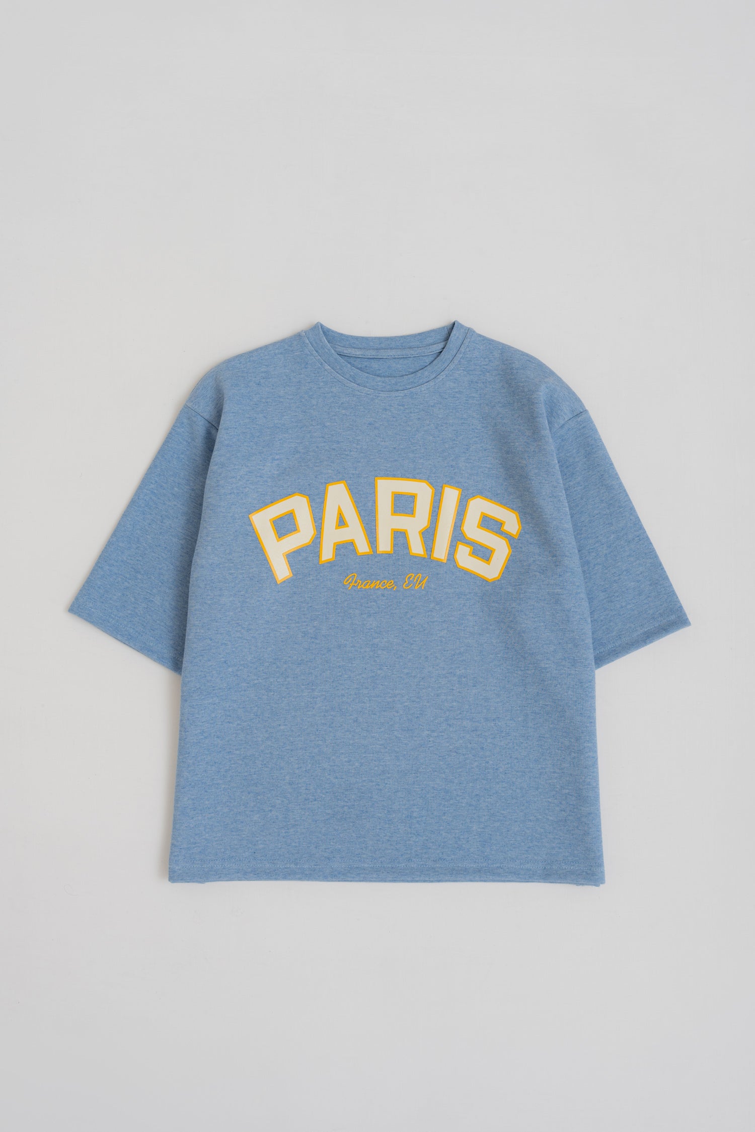 LIGHT BLUE INTERLOCK RELAXED FIT STATEMENT T-SHIRT