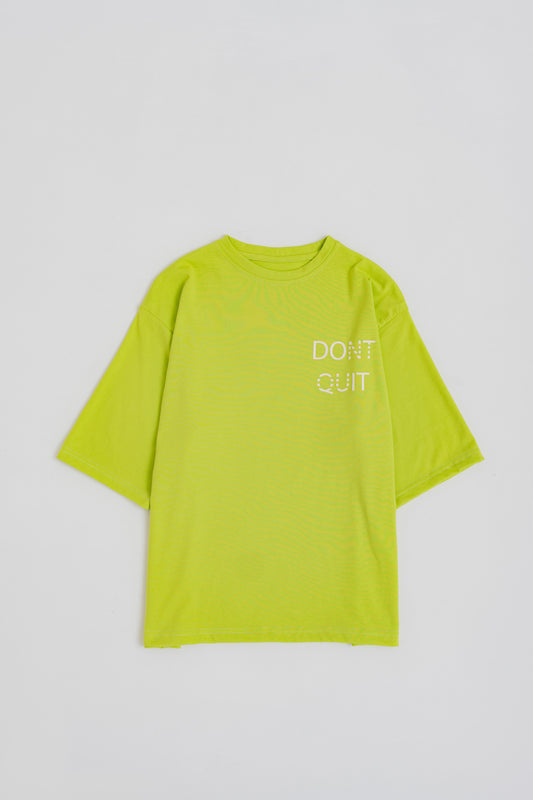 NEON GREEN RELAXED FIT STATEMENT T-SHIRT - Hustle N Holla